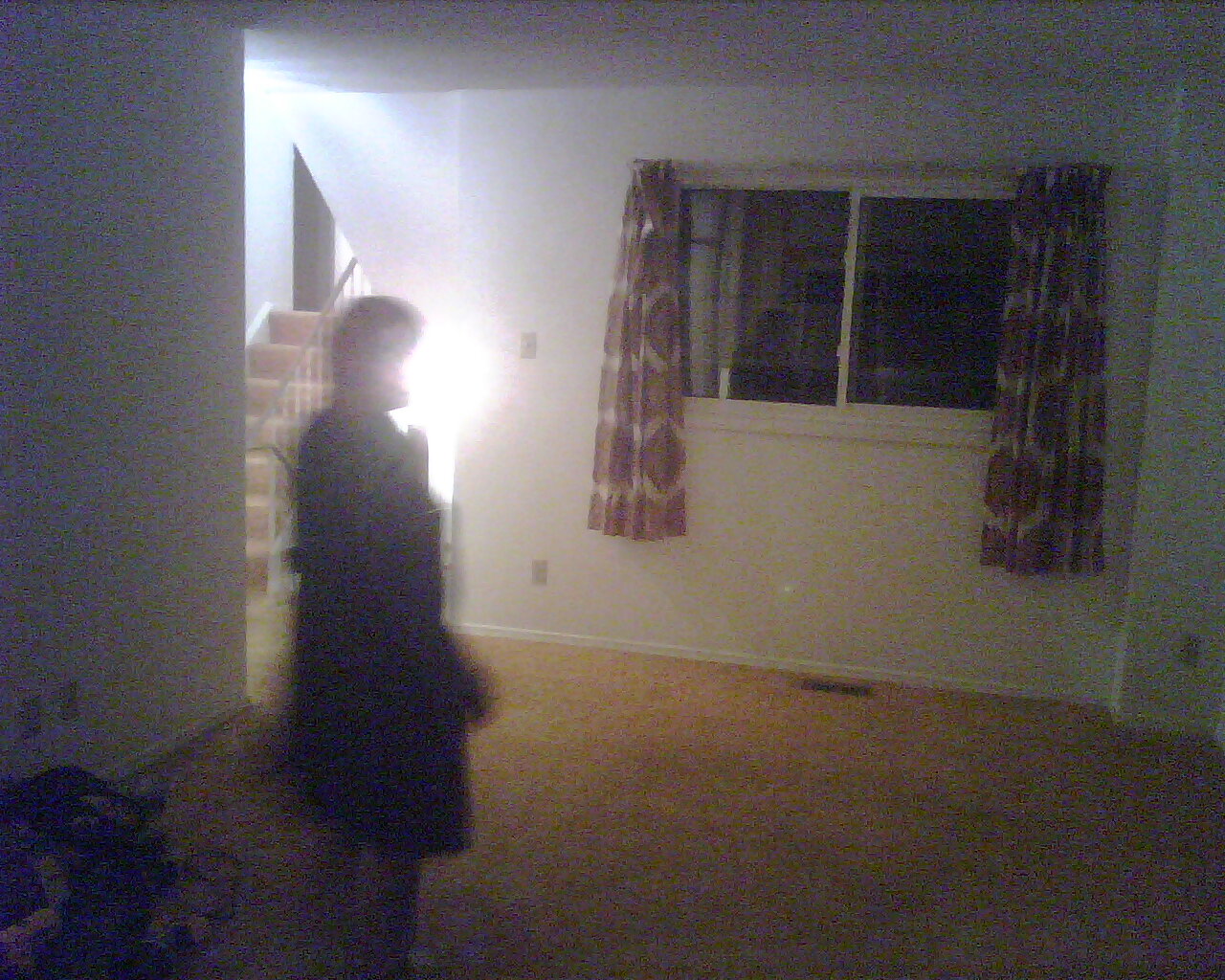The living room's front end as seen from the living room's rear